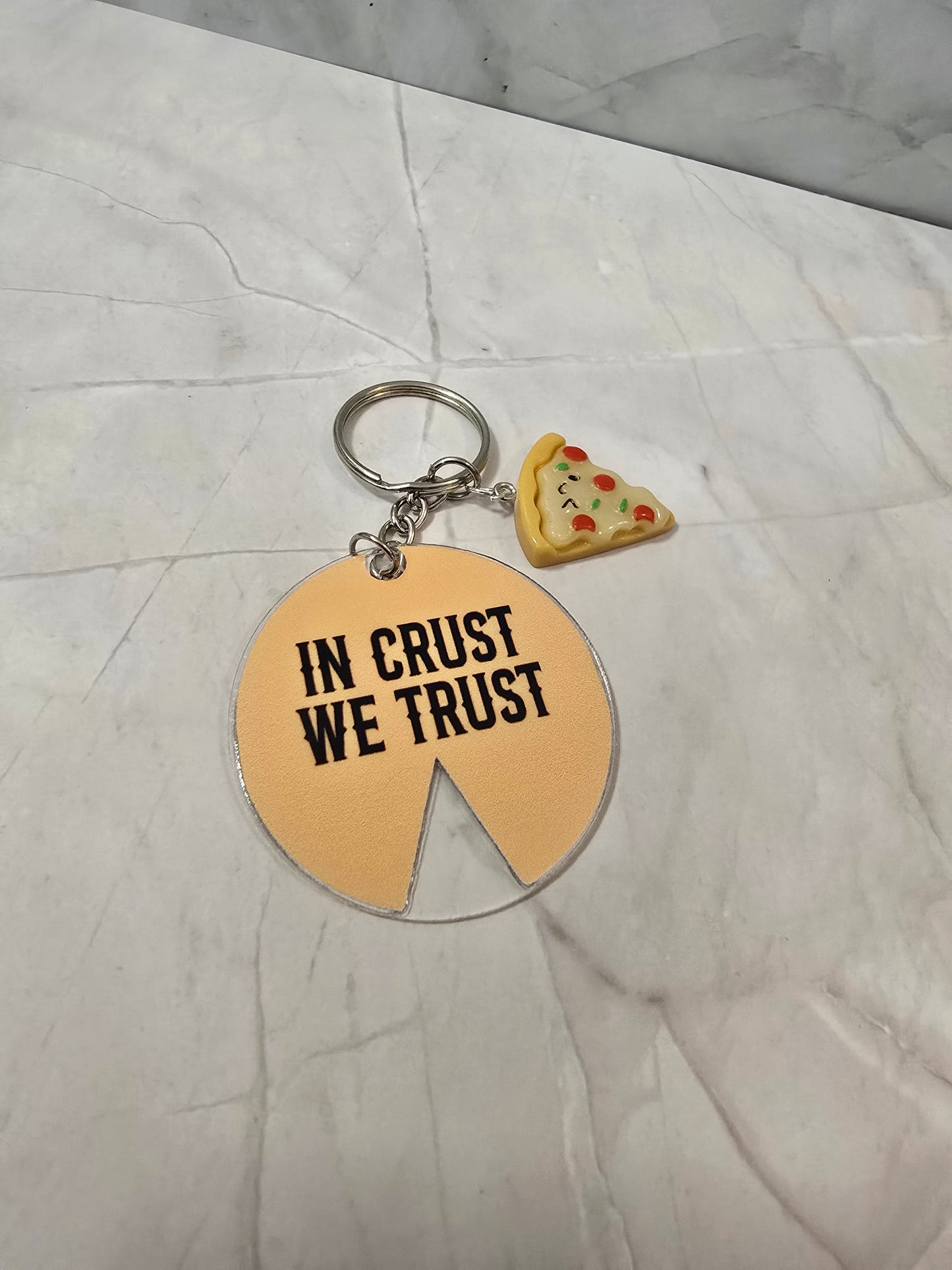 In Crust We Trust Pizza - Keyring