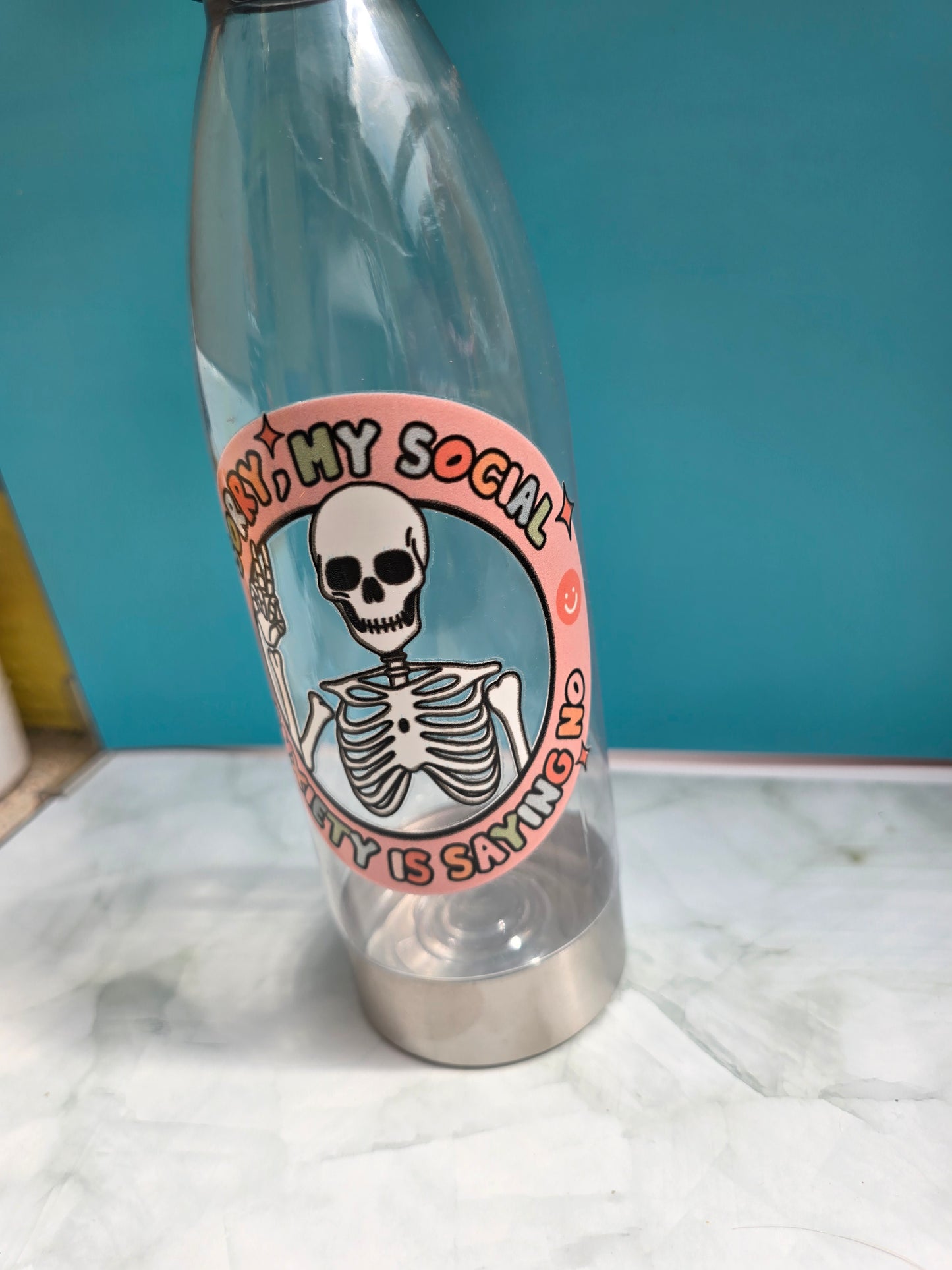 Social Anxiety Water Bottle